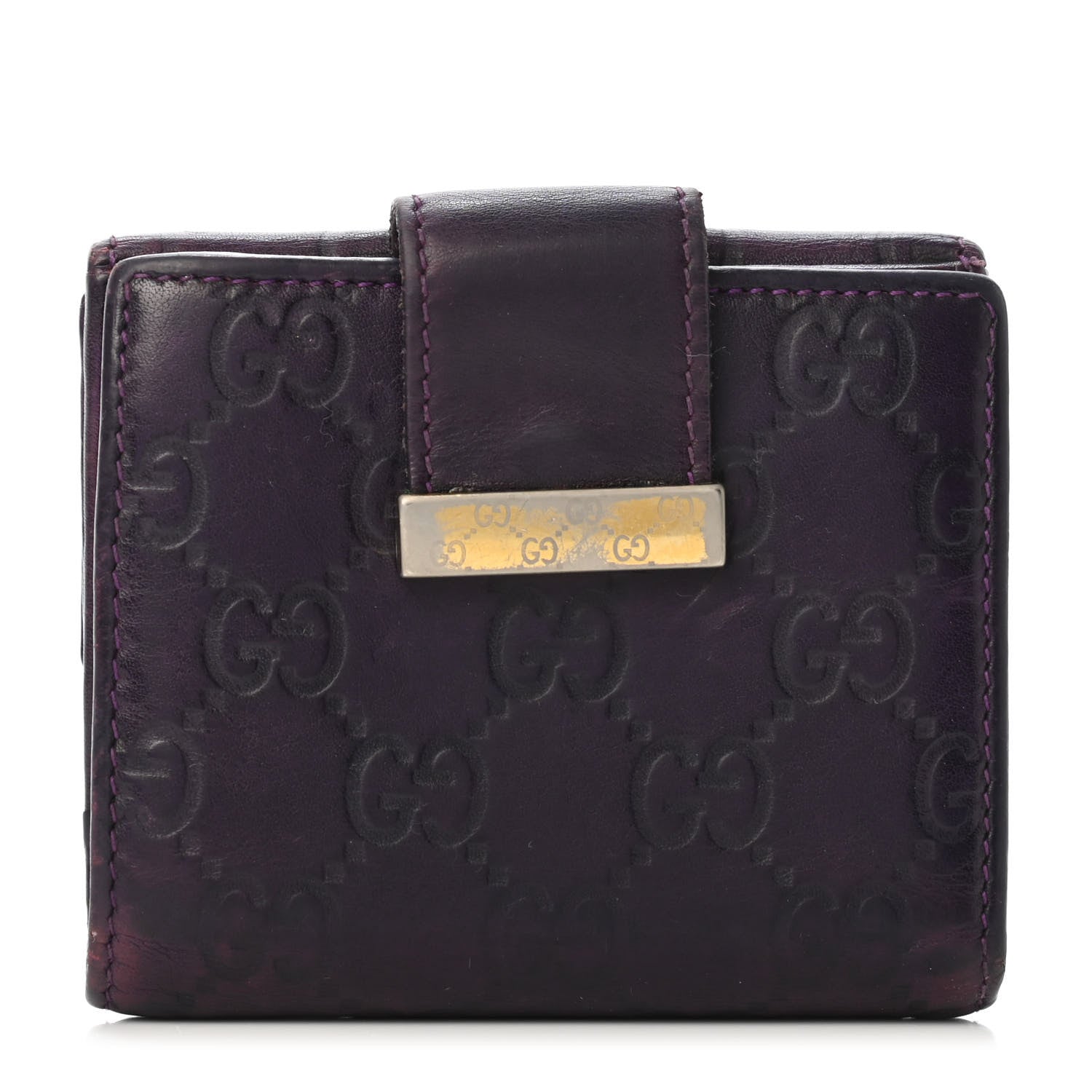 Gucci Guccissima Icon Bar French Wallet Purple 1 of 5