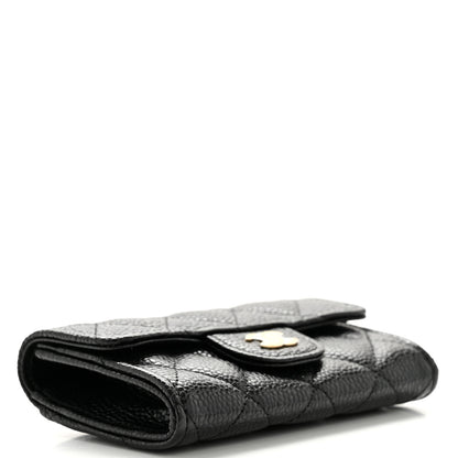 Chanel Caviar Quilted Flap Card Holder Wallet Black 4 of 9