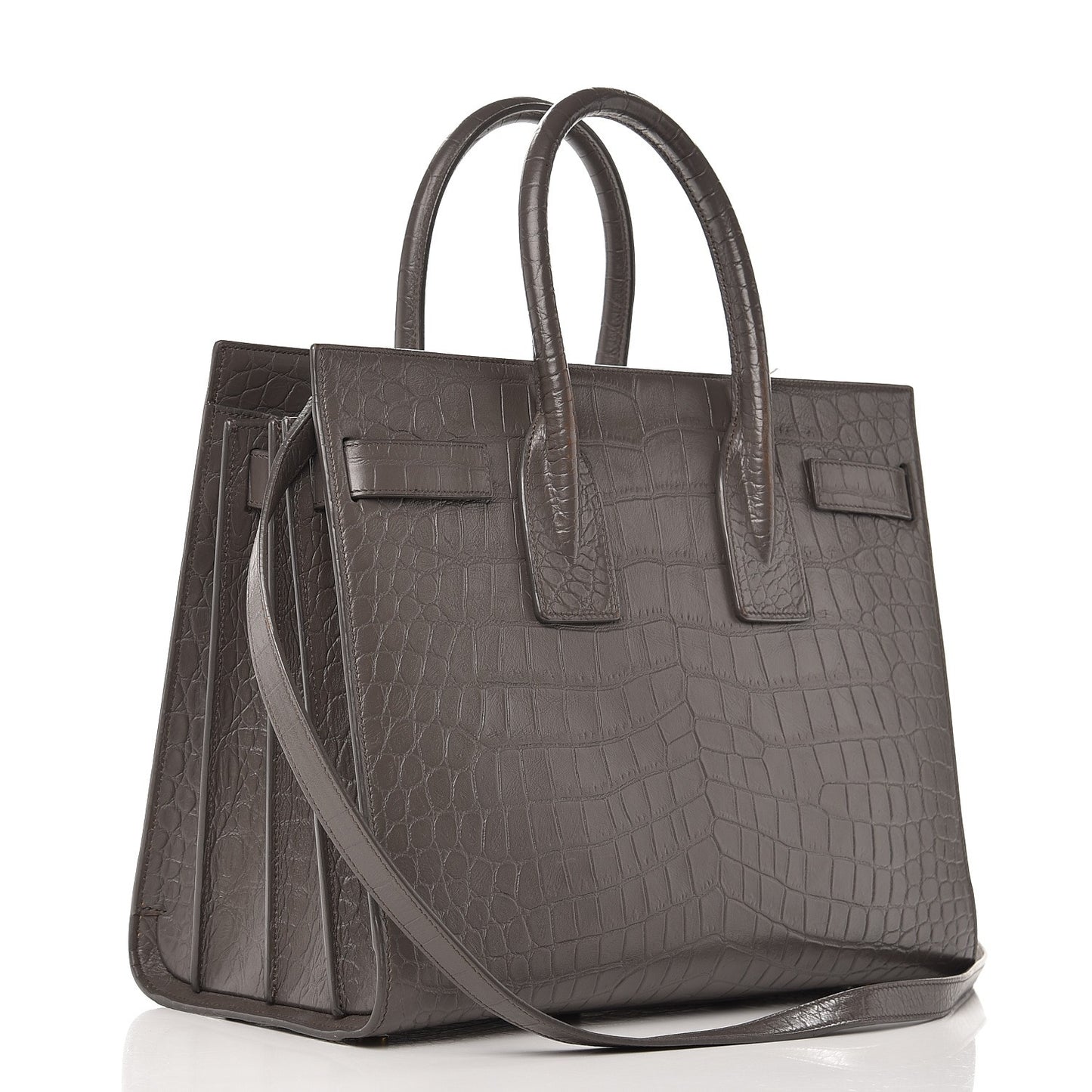 Calfskin Crocodile Embossed Small Sac De Jour Earth