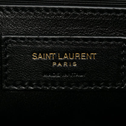 Saint Laurent Grain De Poudre Textured Mixed Matelasse Medium Triquilt Monogram Satchel Cork 6 of 10