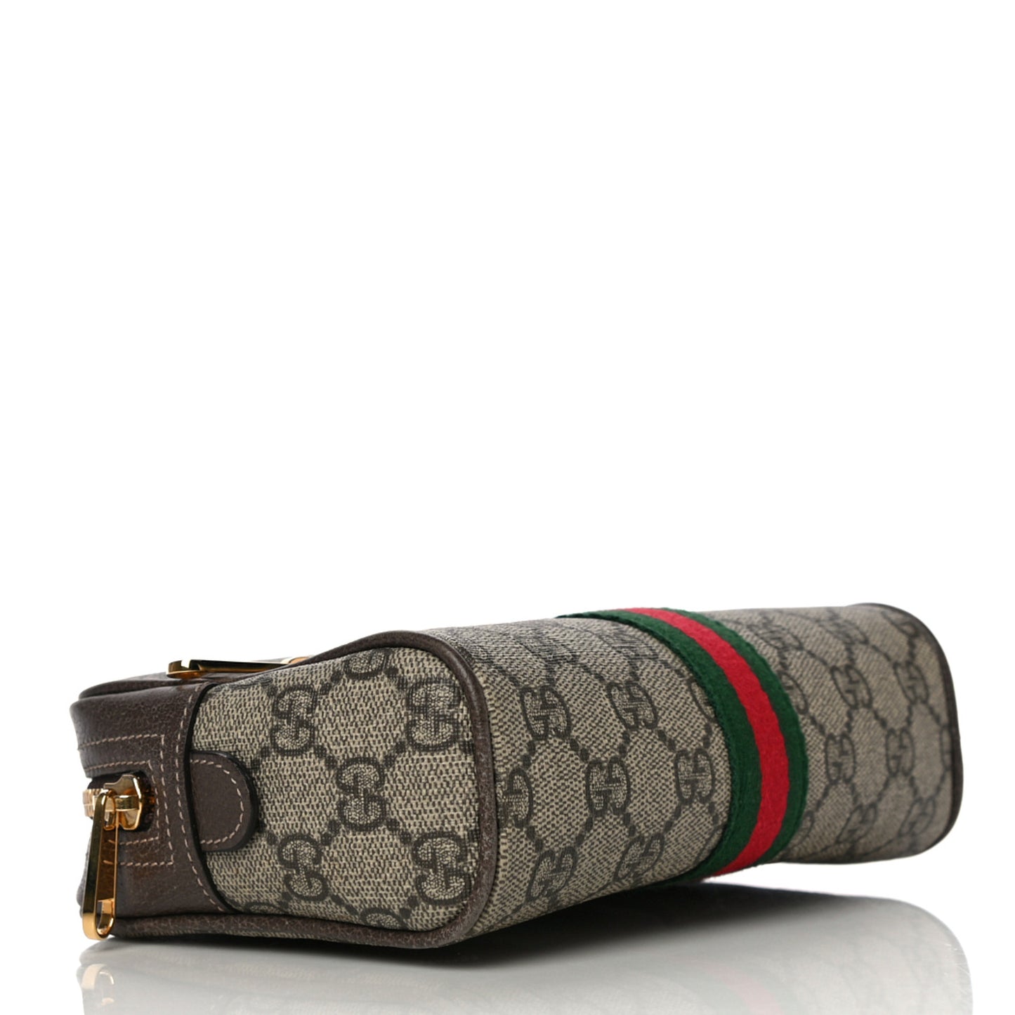 GG Supreme Monogram Web Small Ophidia Belt Bag 85 34 Dark Brown