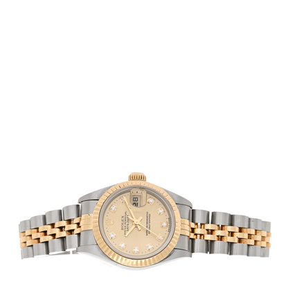 Rolex Stainless Steel 18K Yellow Gold Diamond 26mm Oyster Perpetual Datejust Watch Champagne 69173 2 of 5