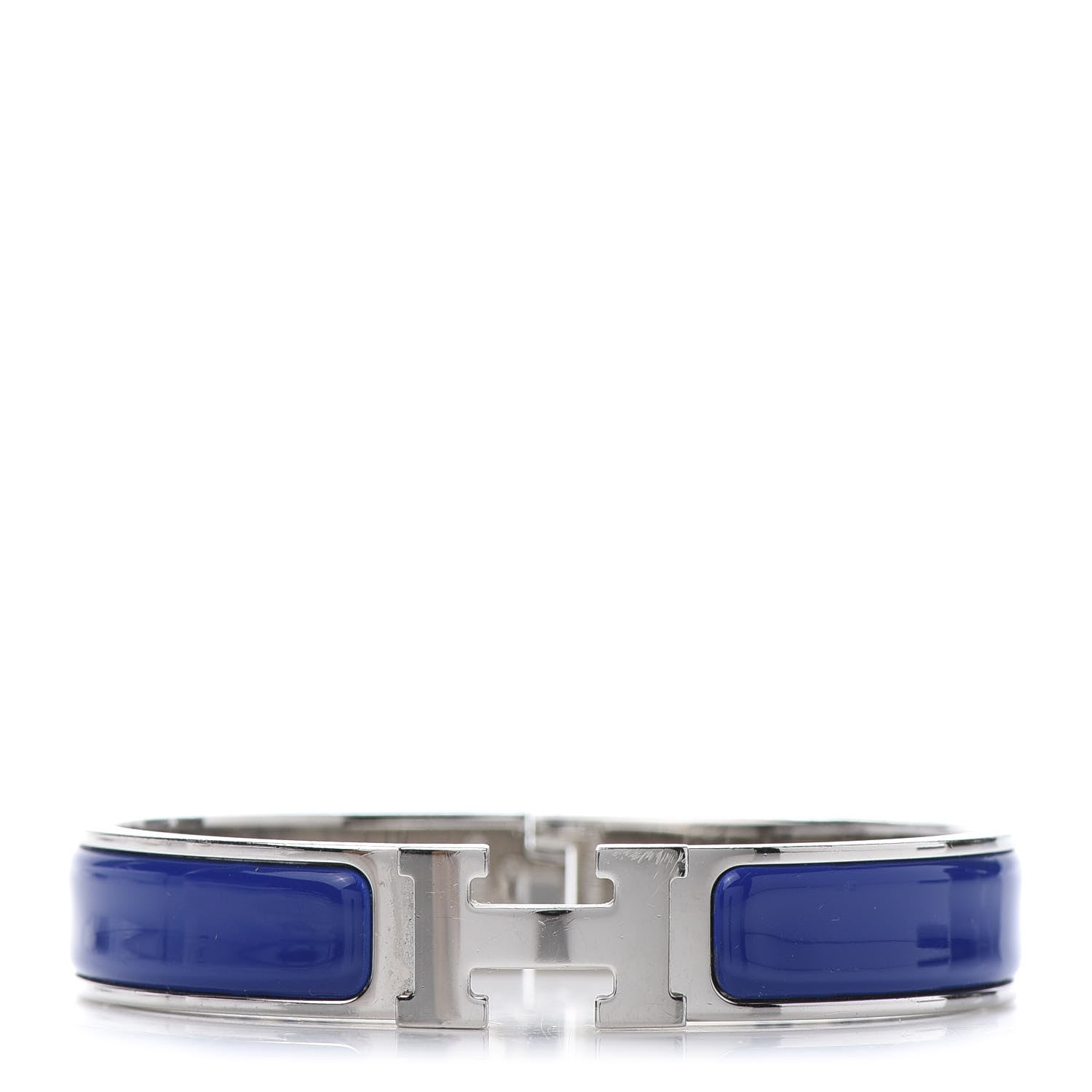 Hermes Narrow Enamel Clic Clac H Bracelet PM Blue Electrique 1 of 4