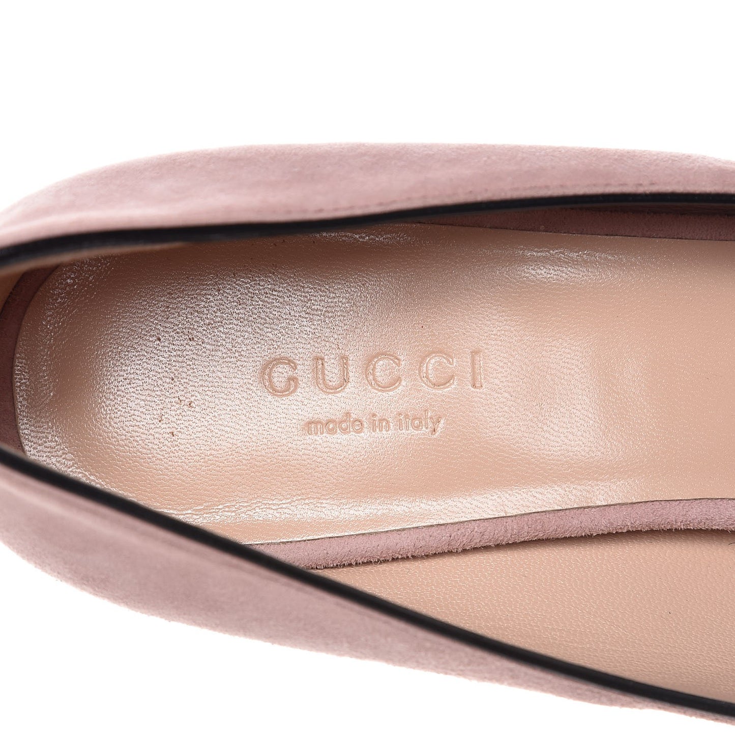 Kid Scamosciato GG Marmont Fringe 50mm Loafer Pumps 37 Crystal Pink