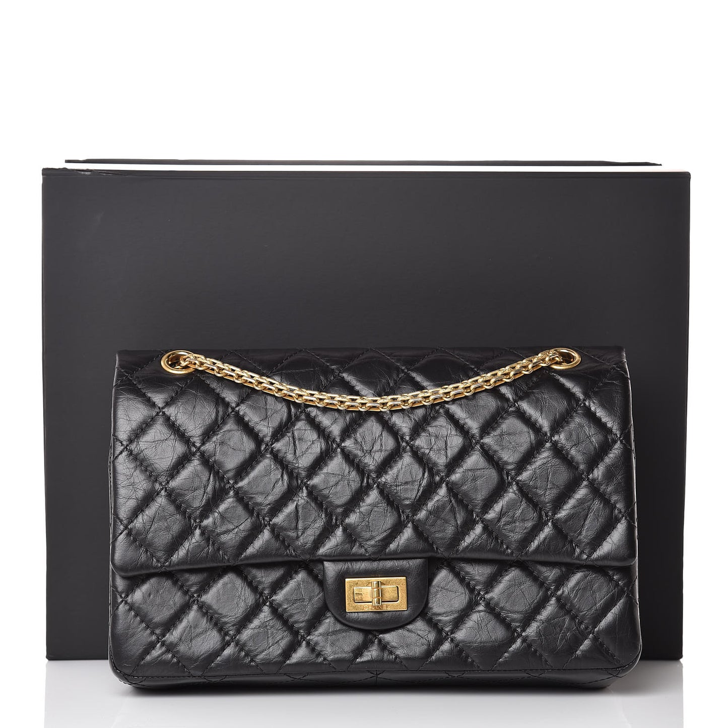 Aged Calfskin Quilted 2.55 Reissue 226 Flap Black
