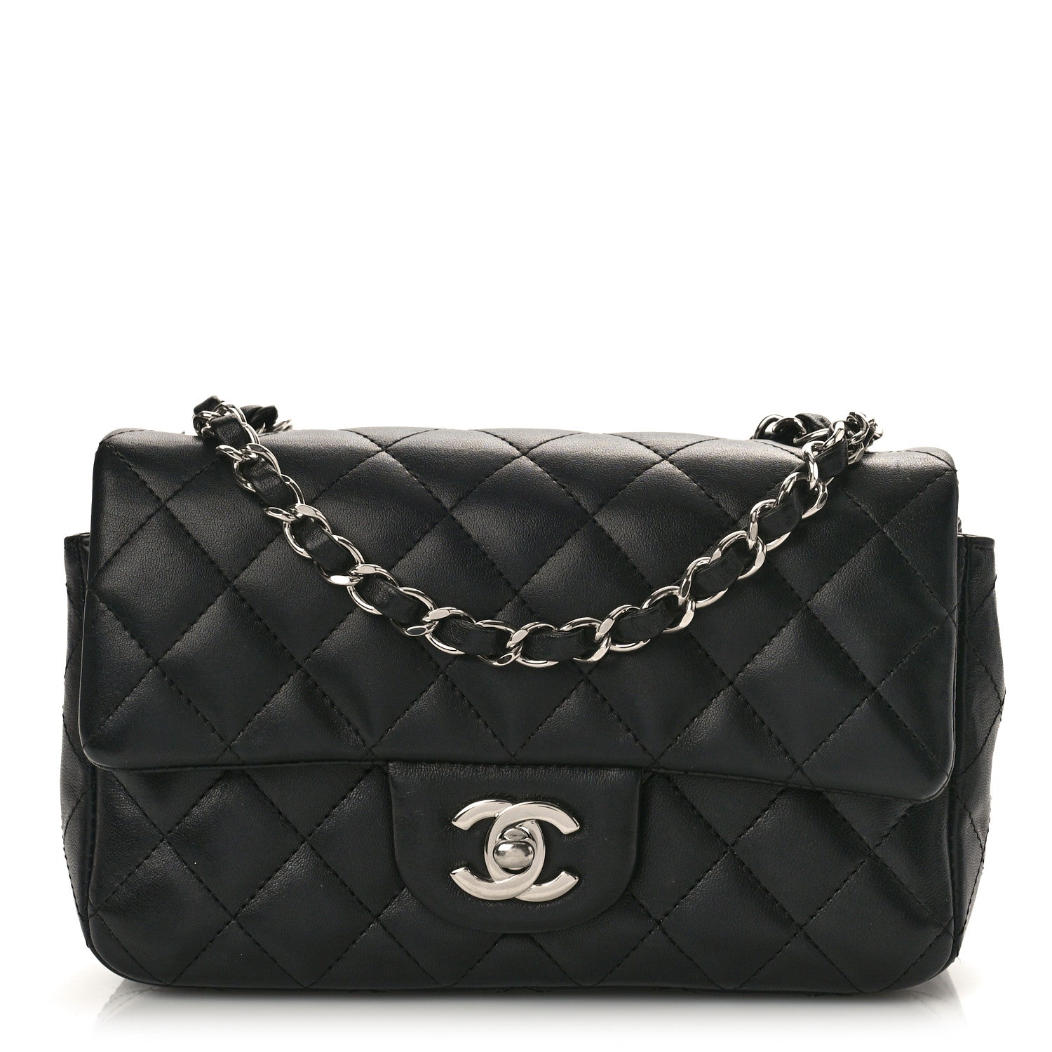 Chanel Lambskin Quilted Mini Rectangular Flap Black 1 of 10