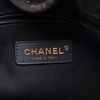 Chanel Lurex Canvas Small Deauville Tote Navy Blue Gold 5 of 11