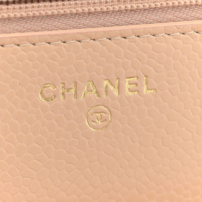 Chanel Caviar Quilted Wallet on Chain WOC Beige 6 of 10