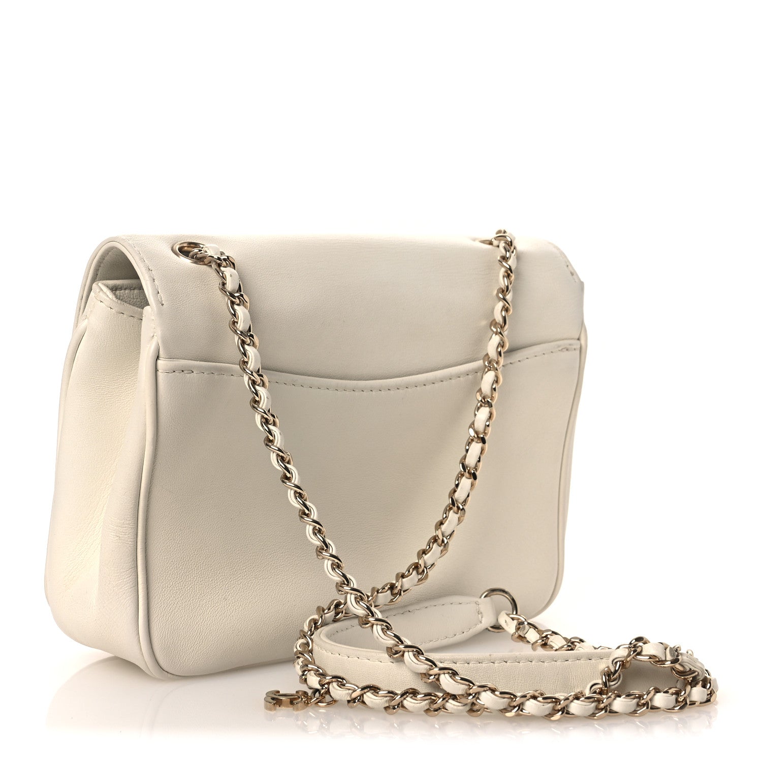 Chanel Lambskin CC Mania Flap Bag White 2 of 11