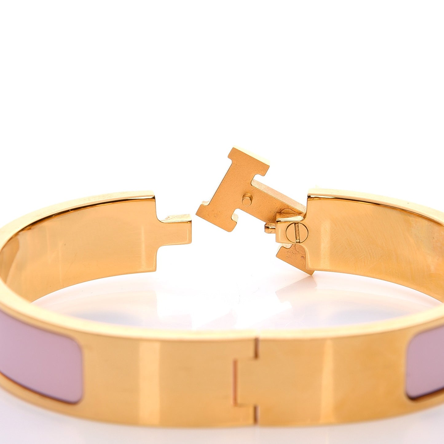 Enamel Narrow Clic Clac H Bracelet PM Rose Dragee