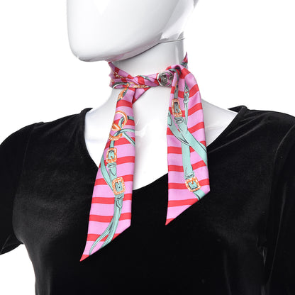 Hermes Silk Brides de Gala Bayaderes Twilly Rose Bonbon Rouge Vert Jade 2 of 4
