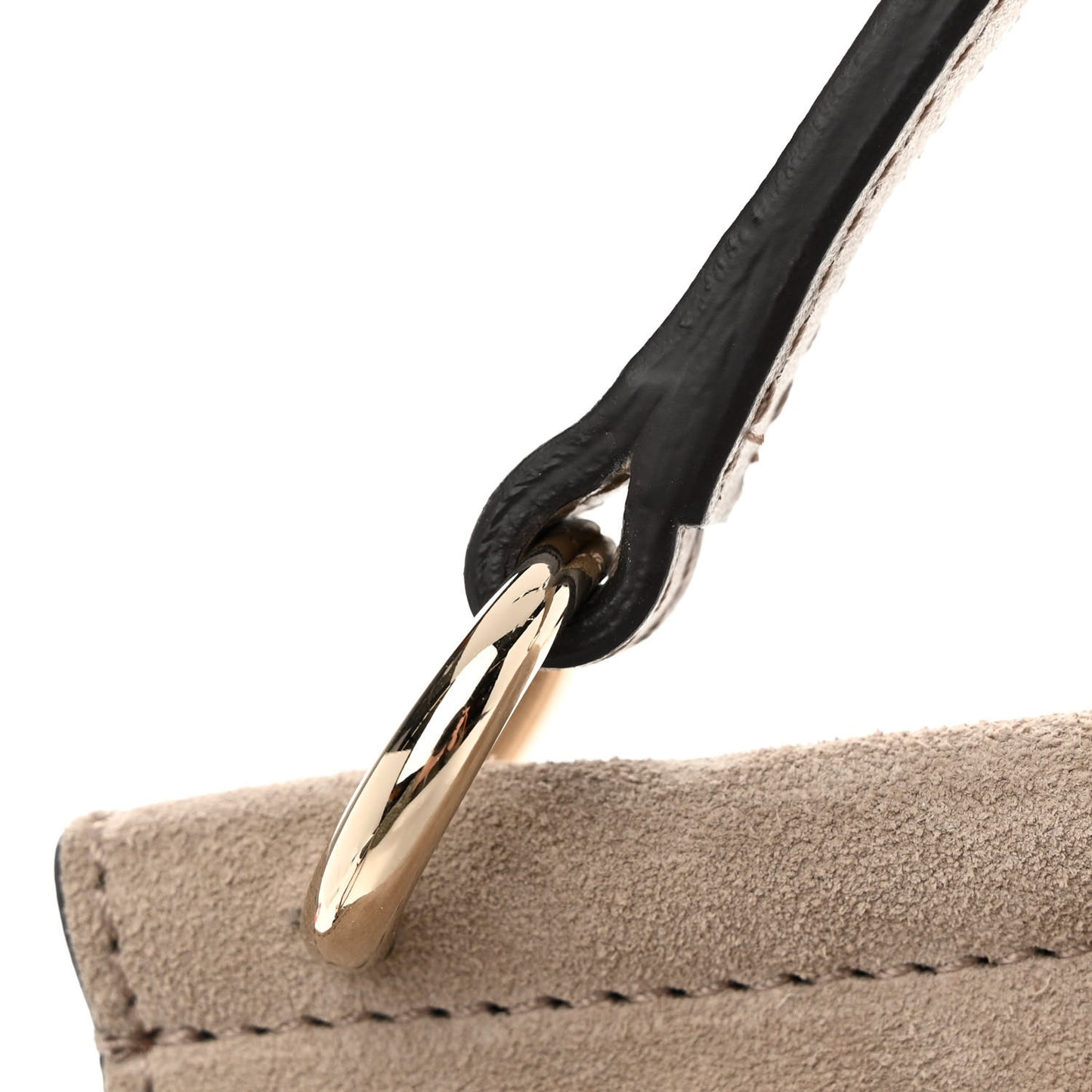 Suede Calfskin Small Faye Top Handle Bag Motty Grey
