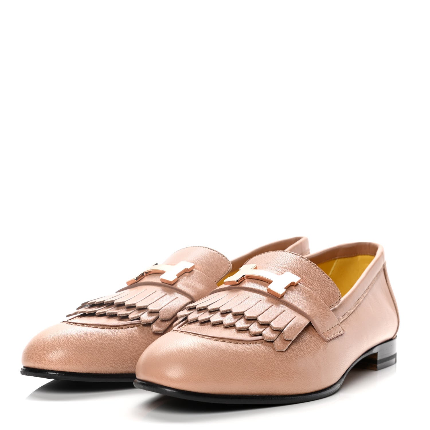 Hermes Goatskin Womens Royal Loafers 38.5 Bois De Santal 3 of 13