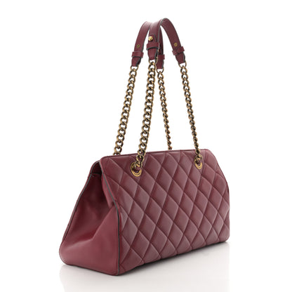 Chanel Calfskin Quilted Small Perfect Edge Tote Burgundy 3 of 14