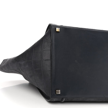 Celine Crocodile Embossed Calfskin Medium Phantom Luggage Navy Blue 9 of 16
