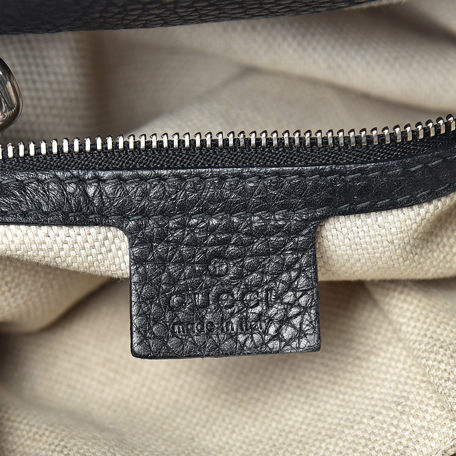 Gucci Pebbled Calfskin Studded Medium Soho Chain Shoulder Bag Black 5 of 13