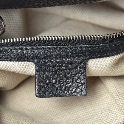 Gucci Pebbled Calfskin Studded Medium Soho Chain Shoulder Bag Black 5 of 13