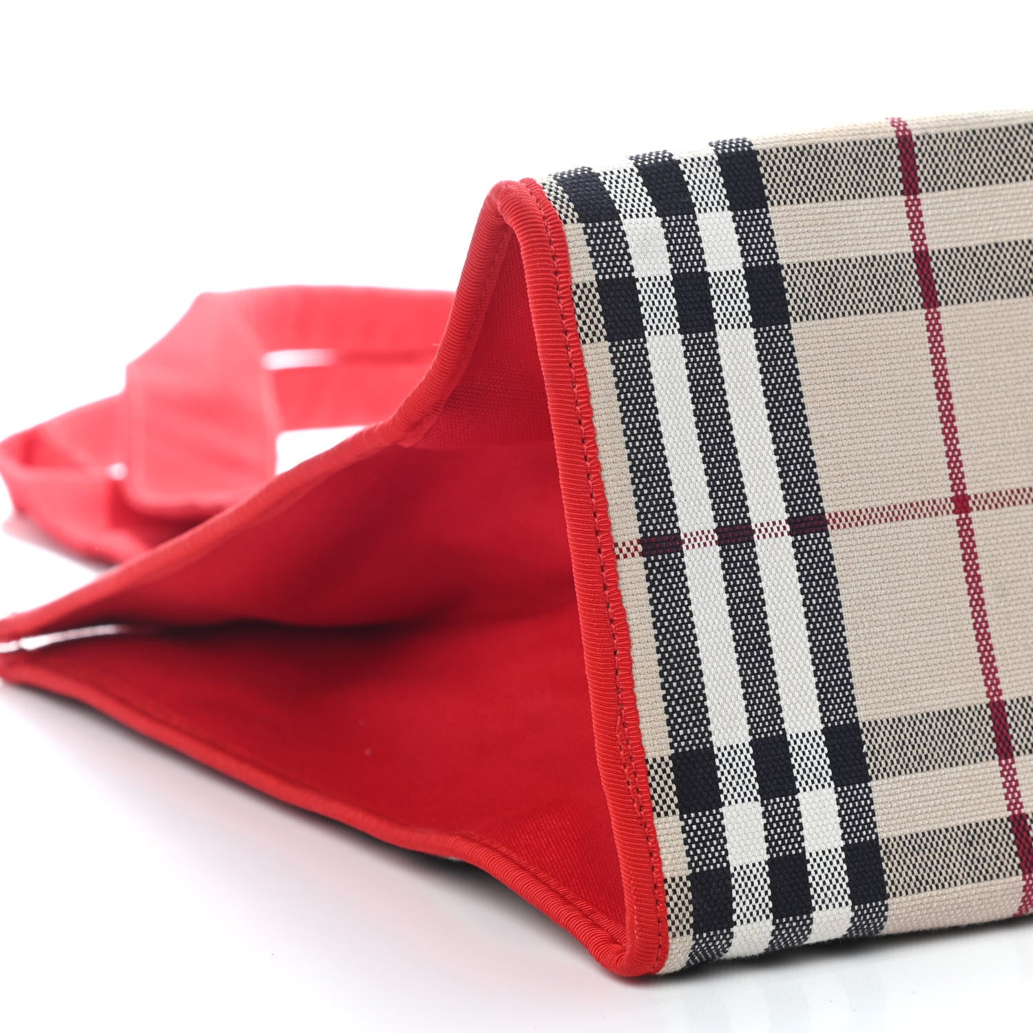 Burberry Vintage Check Tote Red 8 of 12