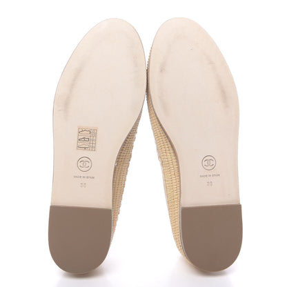 Chanel Lambskin Grosgrain CC Espadrilles 38 Beige Black 5 of 11