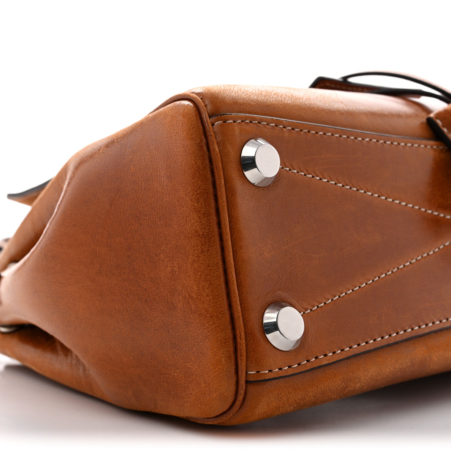 Balenciaga Vegetable Tanned Lambskin Mini Bel Air Carry All Bag Tan Cowboy 8 of 12