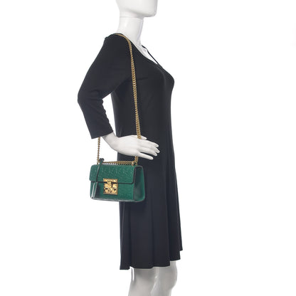Gucci Guccissima Small Padlock Shoulder Bag Emerald 2 of 11