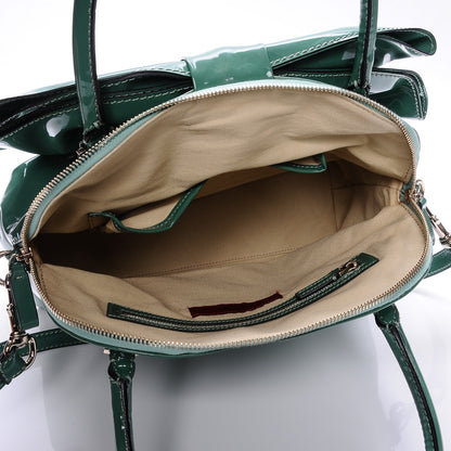 Valentino Garavani Patent Lacca Bow Dome Tote Green 5 of 6