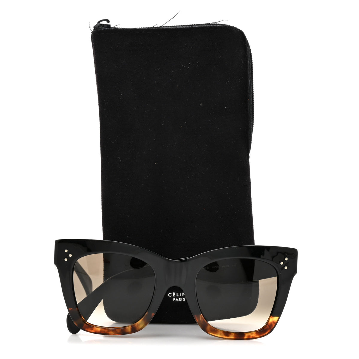 Celine 41098/F/S Cat-Eye Sunglasses in Black and Tortoiseshell CELINE EYEWEAR Triomphe cat-eye tortoiseshell acetate  main image 4