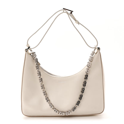 Givenchy Smooth Calfskin Small Moon Cut Out Shoulder Bag Ivory 1 of 10