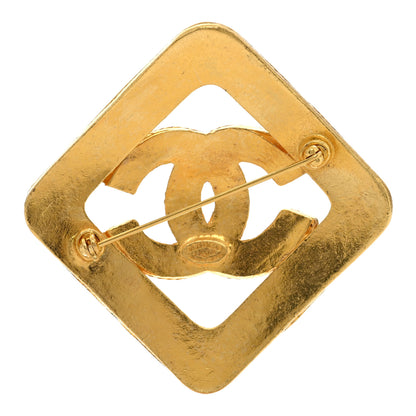 Chanel CC Square Brooch Gold 3 of 5