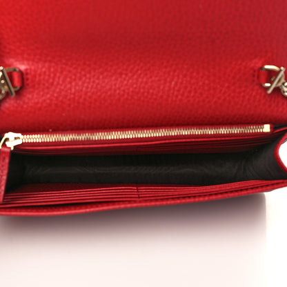 Gucci Dollar Calfskin Interlocking G Chain Wallet Red 5 of 8