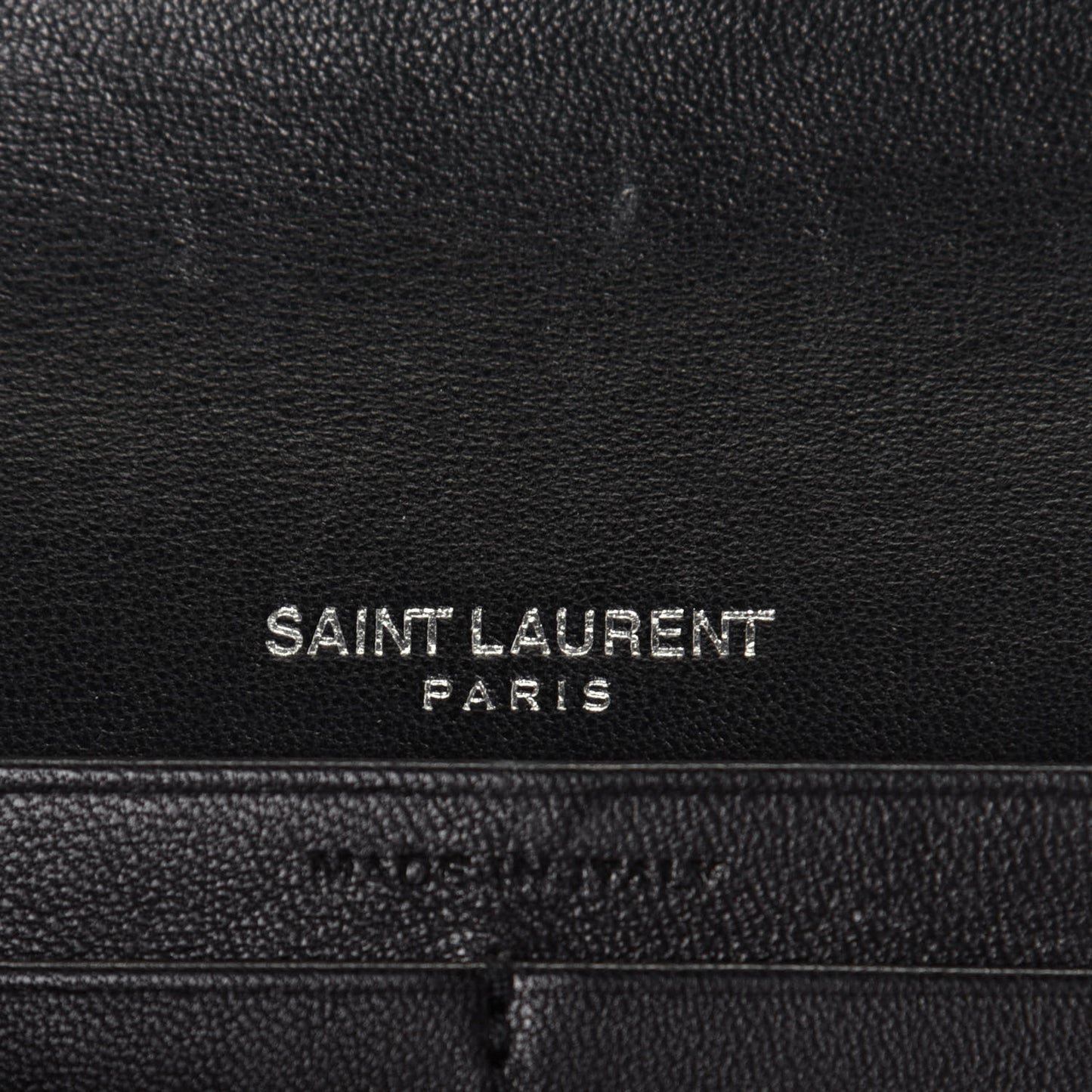 Calfskin Crocodile Embossed Monogram Flap Wallet Black