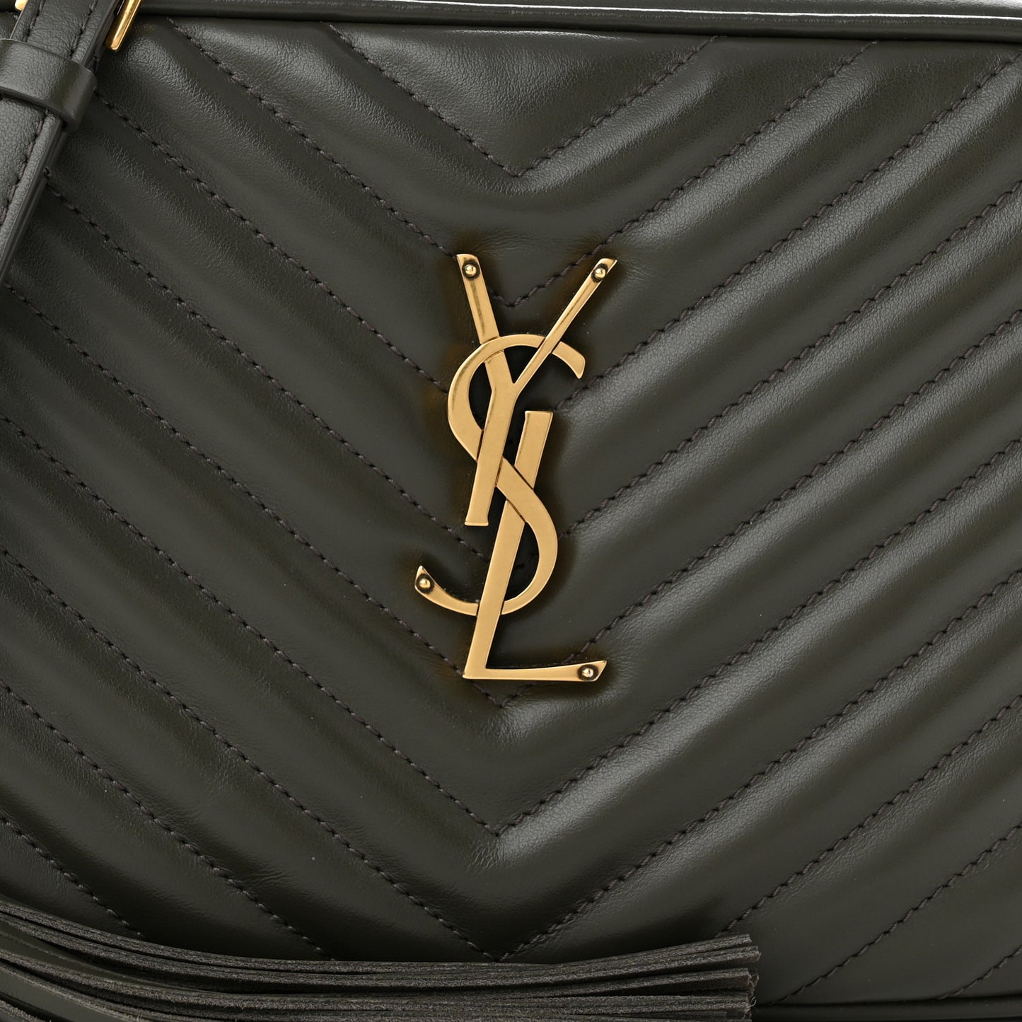 Calfskin Matelasse Monogram Lou Camera Bag Military Olive