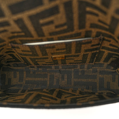 Fendi Fabric Jacquard FF 1974 Mini Baguette Tobacco Moro Black 5 of 11