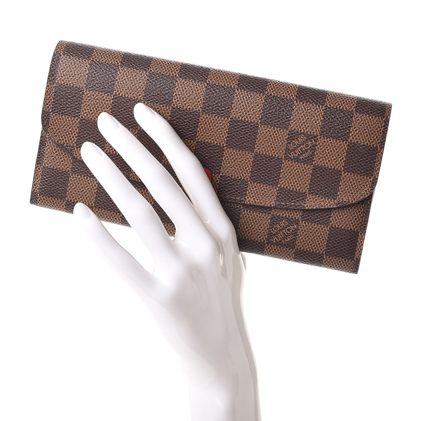 Damier Ebene Emilie Wallet Red