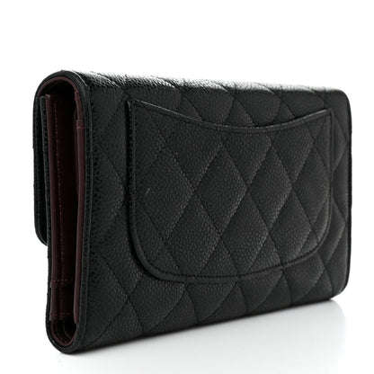 Chanel Caviar Quilted Long Flap Wallet Black 3 of 9
