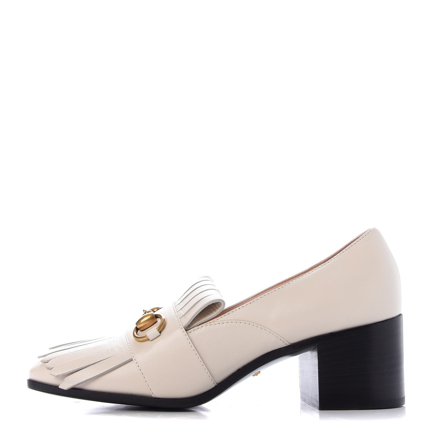 Malaga Kid Polly Kiltie Fringe 55mm Loafer Pumps 36 Mystic White