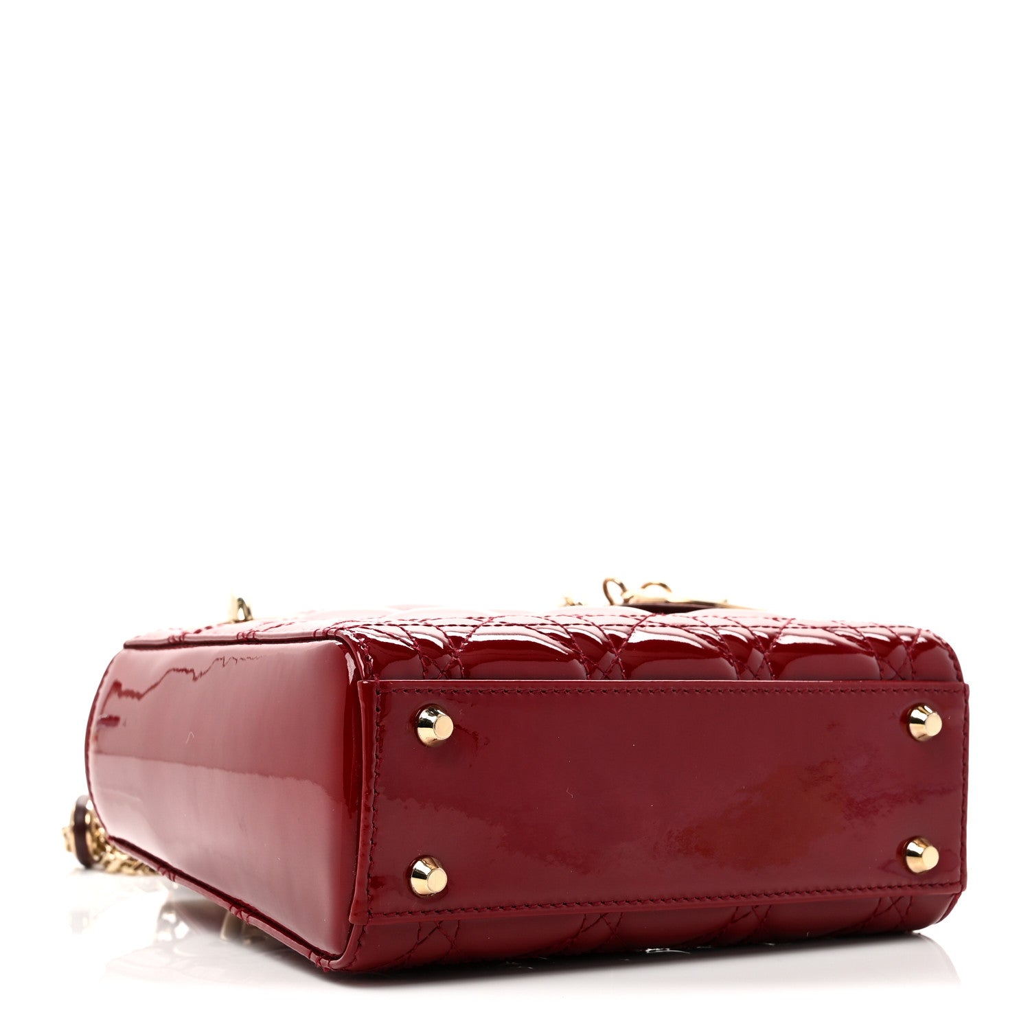 Christian Dior Patent Cannage Mini Lady Dior Red 4 of 10