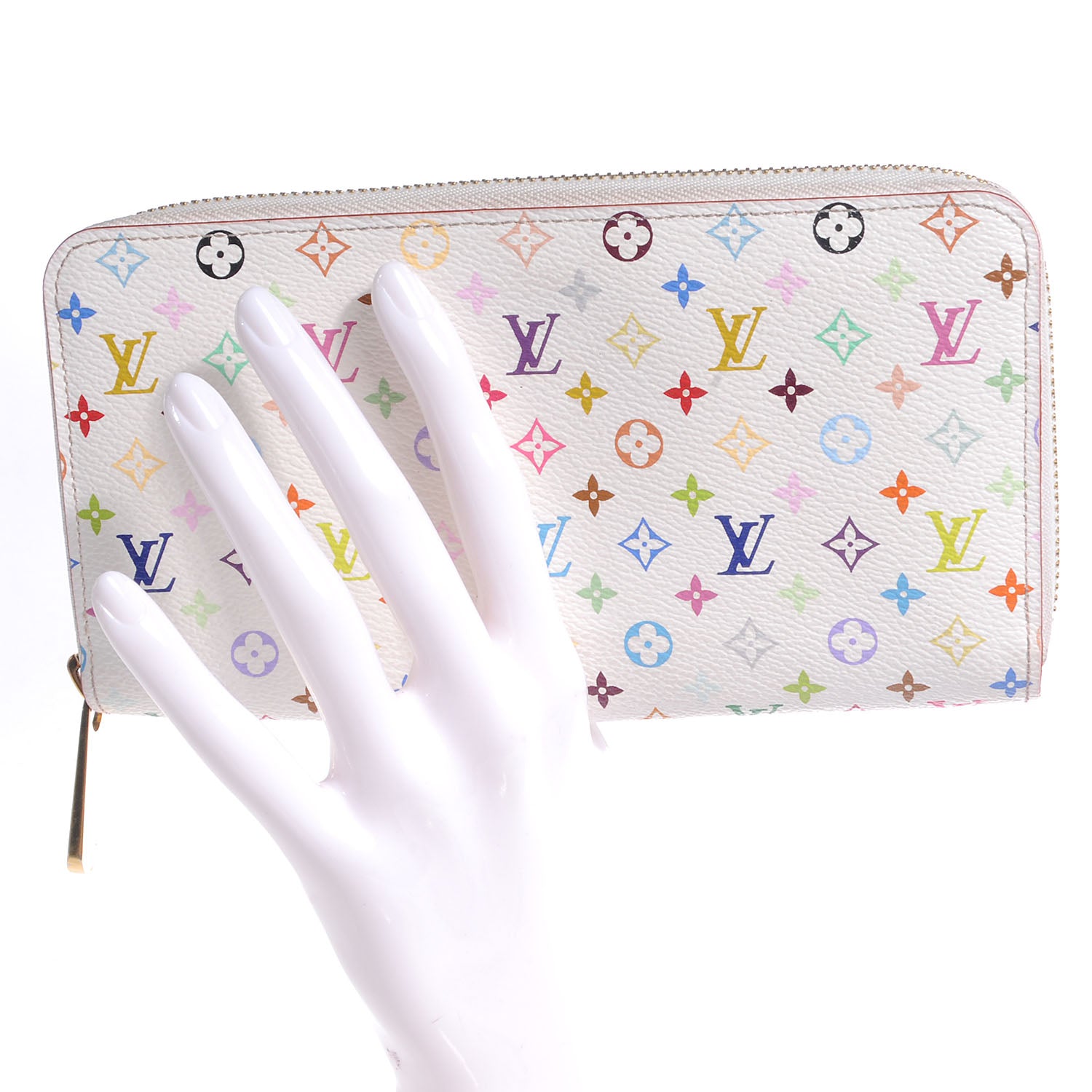 Louis Vuitton Monogram Multicolor Zippy Wallet White Eglantine 2 of 7