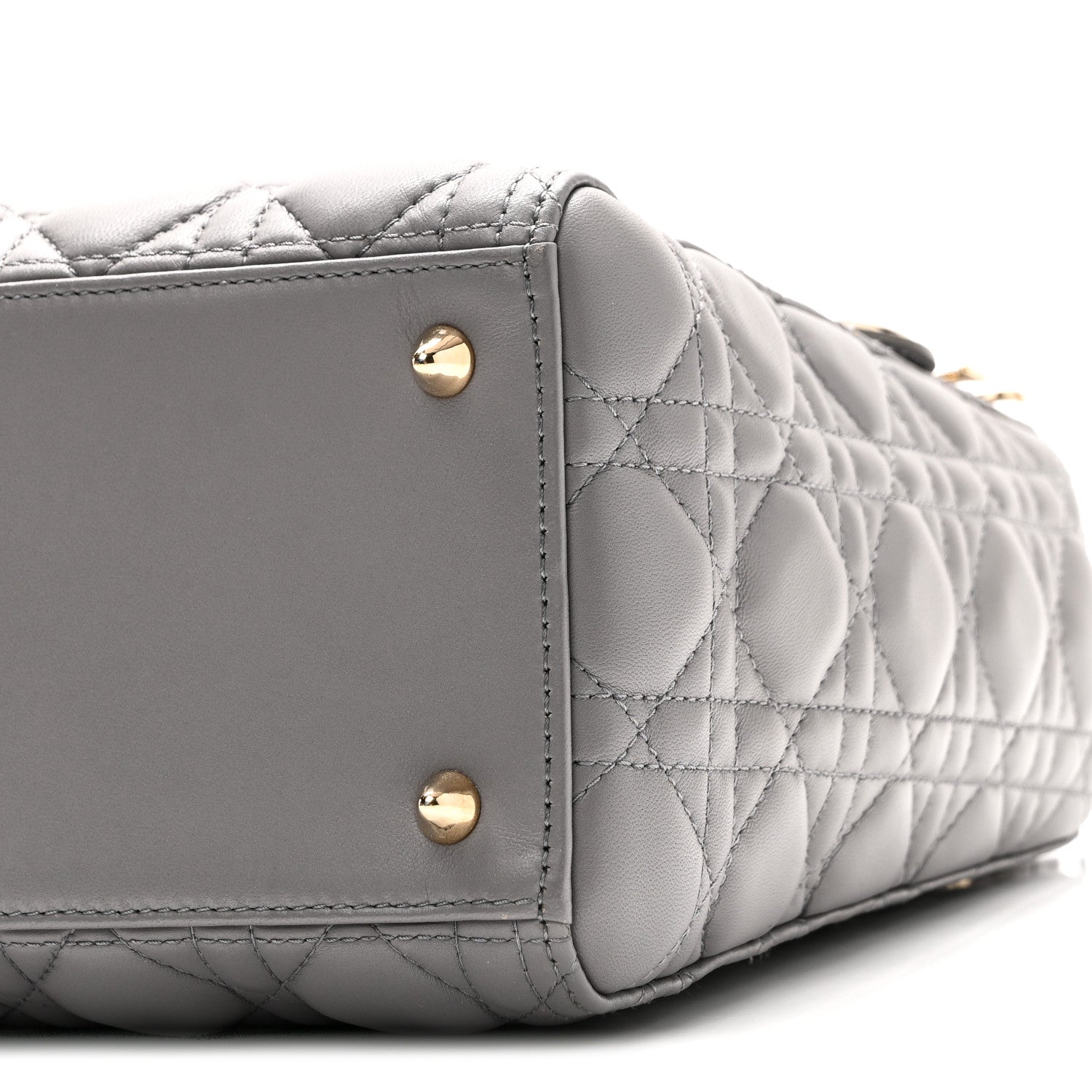 Christian Dior Lambskin Cannage Medium Lady Dior Grey 9 of 9
