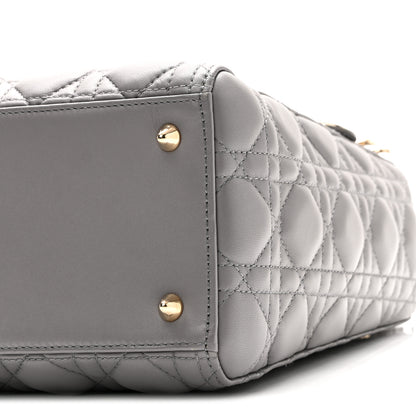 Christian Dior Lambskin Cannage Medium Lady Dior Grey 9 of 9