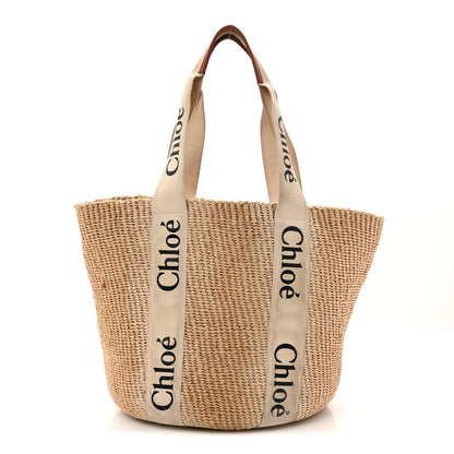 Chloe Raffia Large Woody Tote White 1 of 9