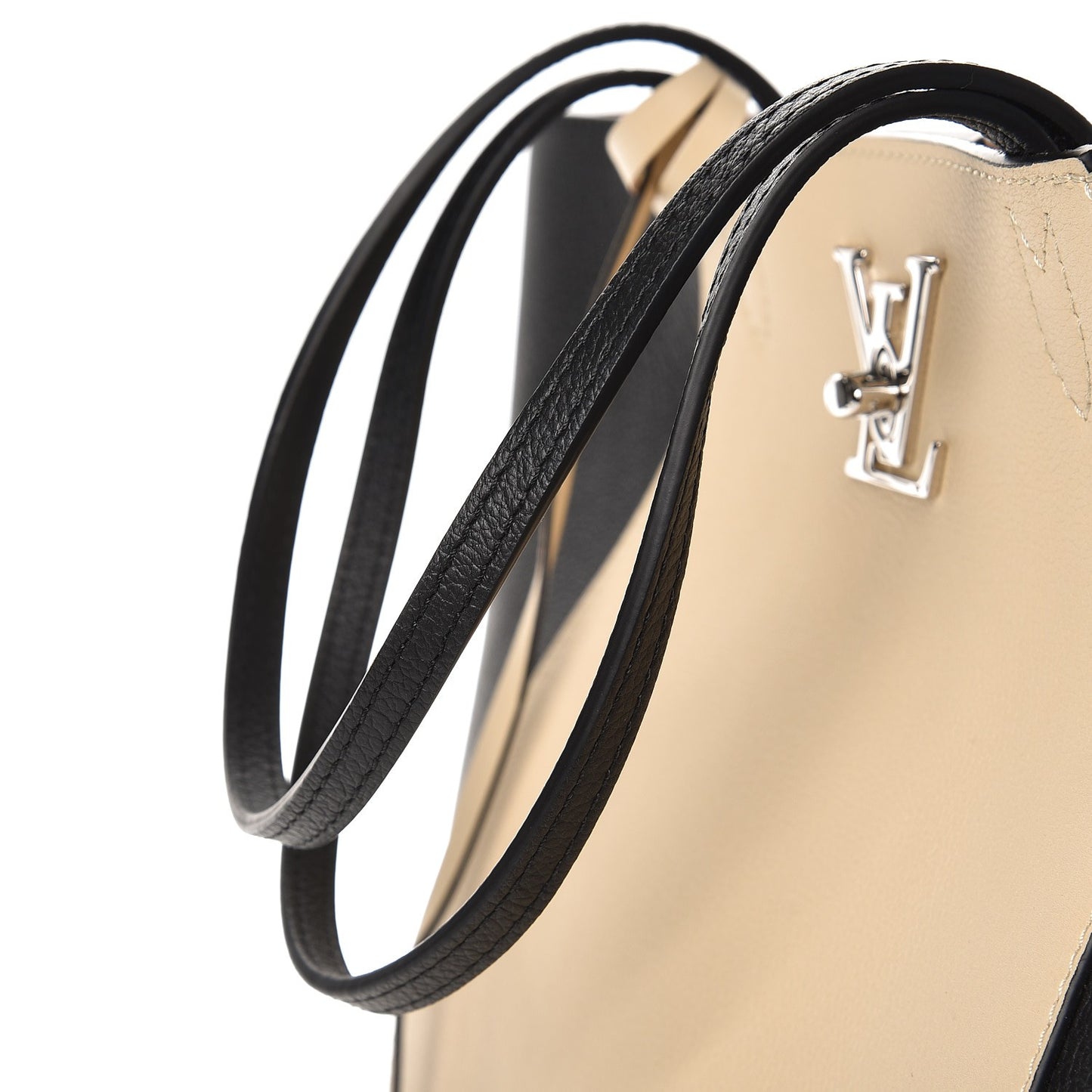 Calfskin Lockme Cabas Vanille Black