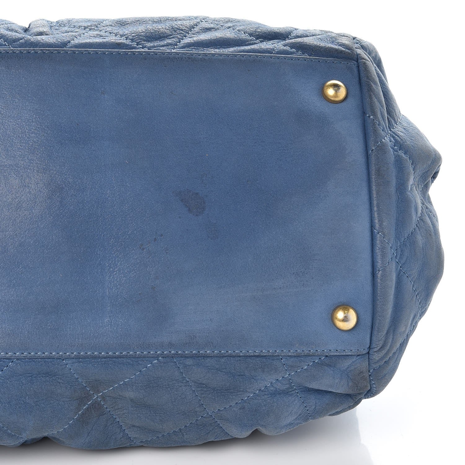 Chanel Iridescent Calfskin Chic Quilt Bowling Bag Blue 9 of 14