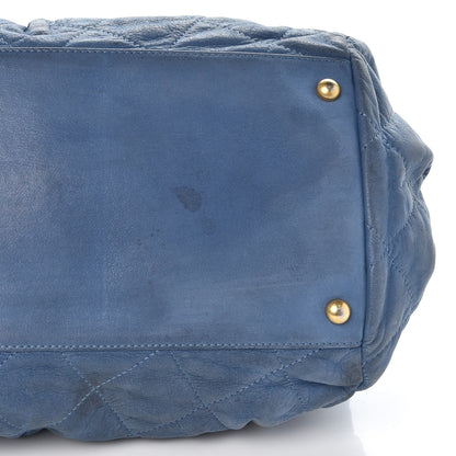 Chanel Iridescent Calfskin Chic Quilt Bowling Bag Blue 9 of 14