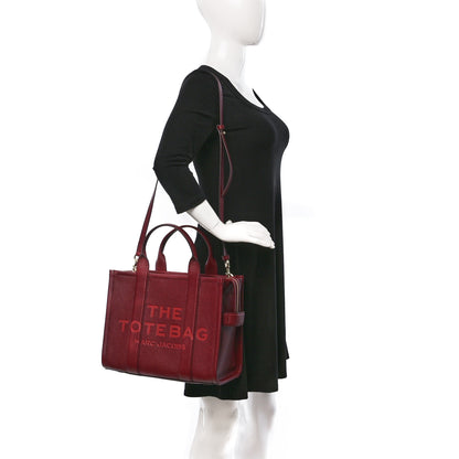 Marc Jacobs Grained Calfskin Medium The Tote Bag Cherry 2 of 8