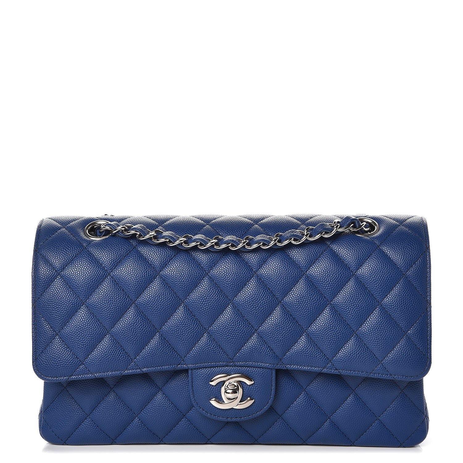 Chanel Caviar Quilted Medium Double Flap Dark Blue 1 of 11