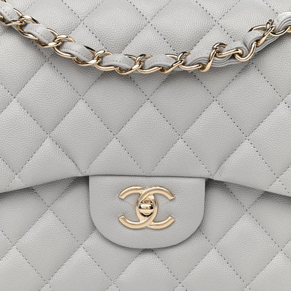 Chanel Caviar Quilted Jumbo Double Flap Grey 8 of 11
