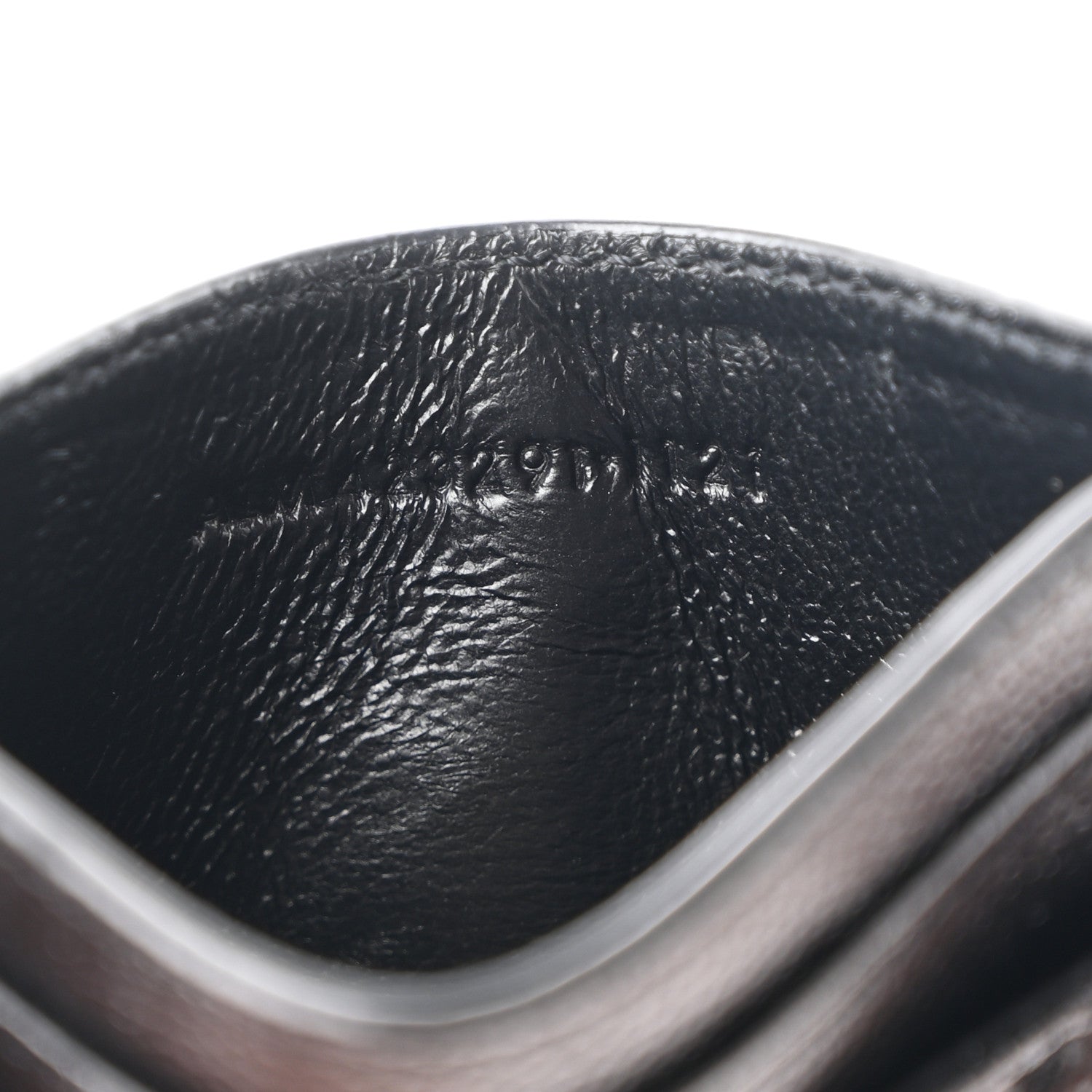 Saint Laurent Grain De Poudre Matelasse Chevron Monogram Credit Card Case Black 7 of 7
