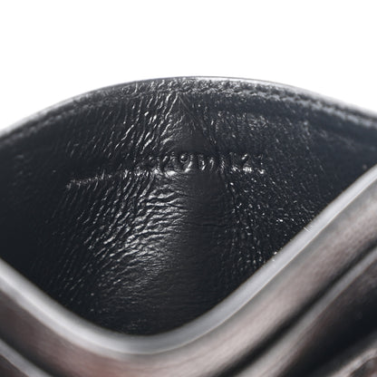 Saint Laurent Grain De Poudre Matelasse Chevron Monogram Credit Card Case Black 7 of 7