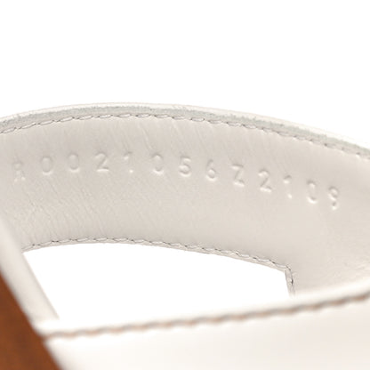 Hermes Box Calfskin Oran Sandals 36 White 9 of 10